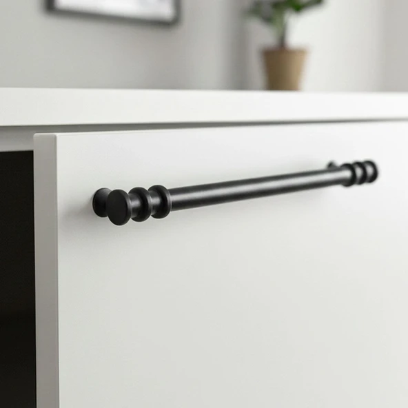 15 Adet Sarmaşık Kulp Mat Siyah 160 mm Kulp Mobilya Mutfak Dolabı Çekmece Dolap Kapak Kulpu Kulbu Metal Kulpları - Resim 4