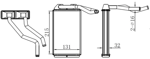 ORIS KTO010032 KALORİFER RDAYATÖRÜ BRAZİNG COROLLA AE101 215x130x32 8710712420 ürün görseli 1