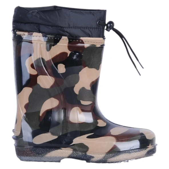 Skuaıter Haki Paraşüt Termal Kürklü Erkek Çocuk Çizme Bot - Resim 2