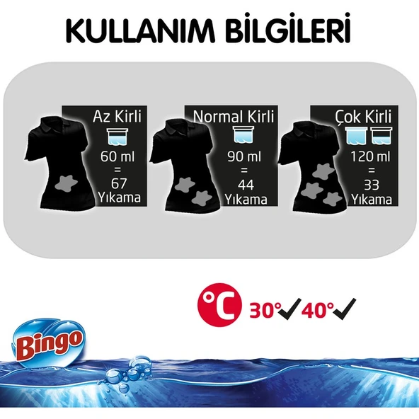 Bingo Siyah Sıvı Bakım Çamaşır Deterjanı 4 L - Resim 7