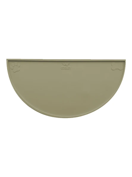 Silikon Mama Matı Havuzlu Yıkanabilir Kaymaz Evcil Hayvan Beslenme Matı Kedi Köpek Paspası 50X25 CM BEJ RENK - Resim 2