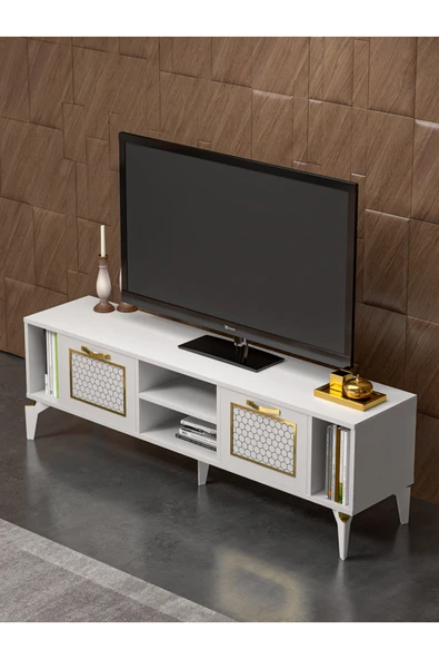 Tv Sehpası Ünitesi Tekli Orta Sehpa 3'Lü Zigon Sehpa Set Üç Ürün Beyaz ürün görseli