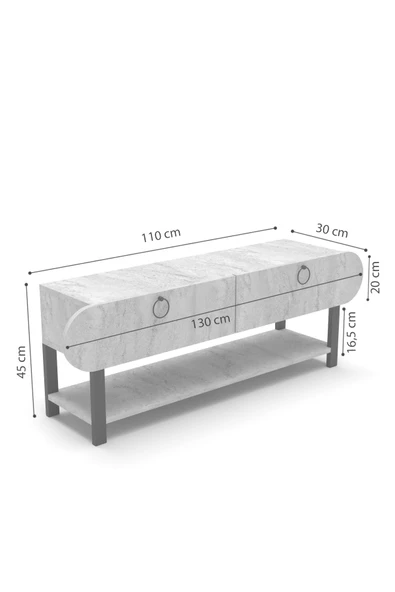 Tv Sehpası Ünitesi Tekli Orta Sehpa 3'Lü Zigon Sehpa Set Üç Ürün Atlantik Çam - Resim 2