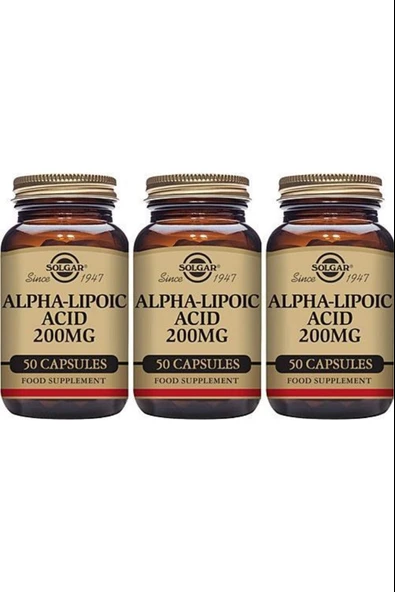 Solgar Alpha Lipoic Acid 200 mg 50 Kapsül 3 Adet ürün görseli