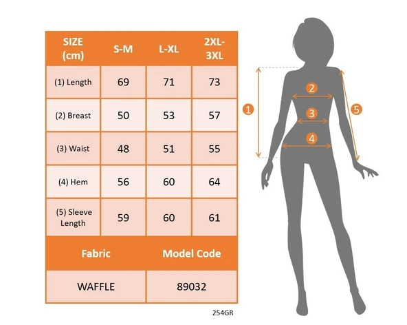 Lucky Life Kadın Uzun Kollu Yuvarlak Yaka Arkadan Düğmeli Waffle Bluz - Resim 6
