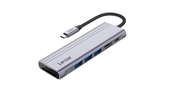 LEXAR LPAH31N-RNHNG 7-IN-1 USB-C HUB USB 3.2 GEN1 TYPE-C 3xUSB-A HDMI SD MICROSD SLOT PD 100W - Resim 2