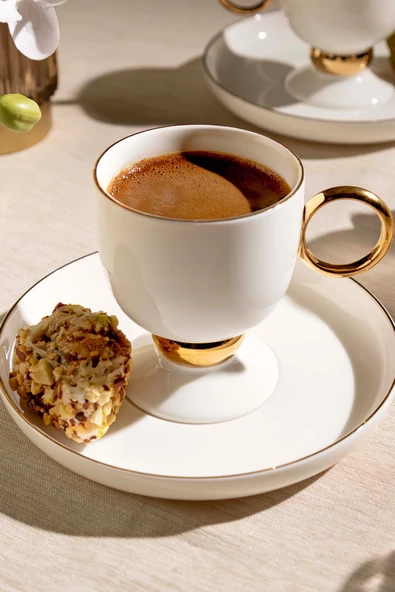 Nehir Karmen 6 Kişilik 12 Parça Porselen Kahve Fincan Takımı - Resim 3