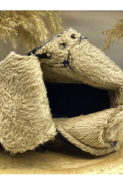 Extrem Unisex Siyah Kışlık Suya Dayanıklı Kürklü Bot Ayakkabı - Resim 7