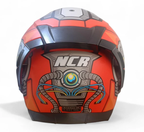NCR KASK KAPALI VİSÖRLÜ M69 ECE22-06 BELGELİ TURUNCU - Resim 3