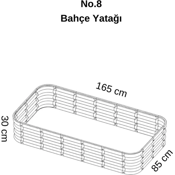 Modüler Yükseltilmiş Bahçe Yatağı Yükseltilmiş Sebze Yatağı No:8 (165X85) Gri - Resim 6