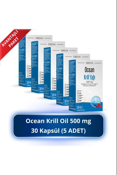 Ocean Krill Oil 500 Mg 30 Kapsül 5 Adet ürün görseli