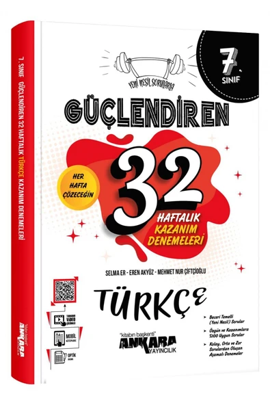 Ankara Yayıncılık 7. Sınıf Güçlendiren 32 Haftalık Türkçe Kazanım Denemeleri ürün görseli 1