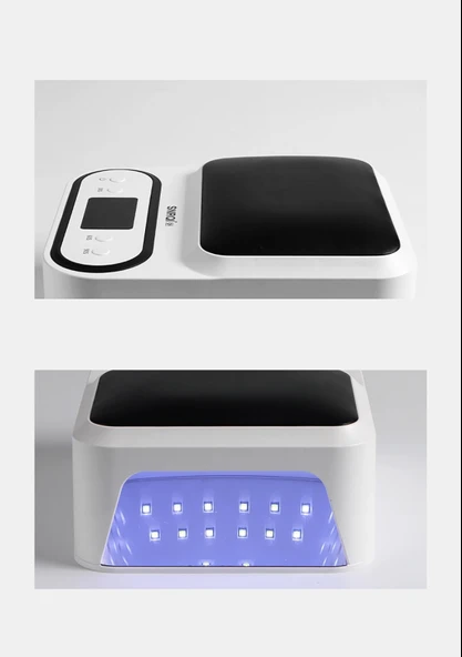 Q9 Şarjlı Manikür Tırnak Kurutucu UV Led Lamba Protez Tırnak Lambası Beyaz 48W - Resim 4