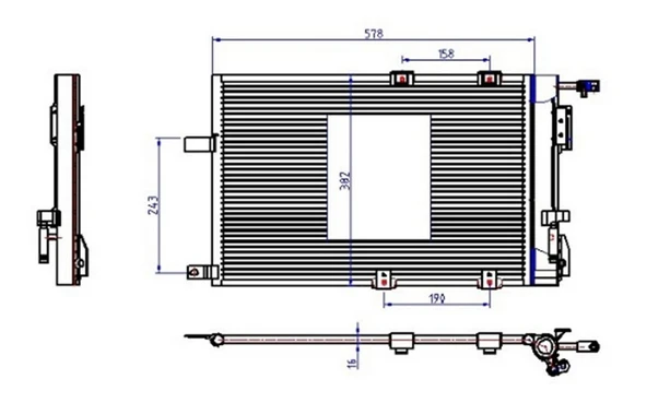ORIS COP897016 KLİMA KONDENSERİ ASTRA G-ZAFIRA 1.2 16V-1.4 16V-1.6 16V-1.8 16V-2.0 16V 554x380x16 1850055-93170621-1850074-24431901 ürün görseli 1