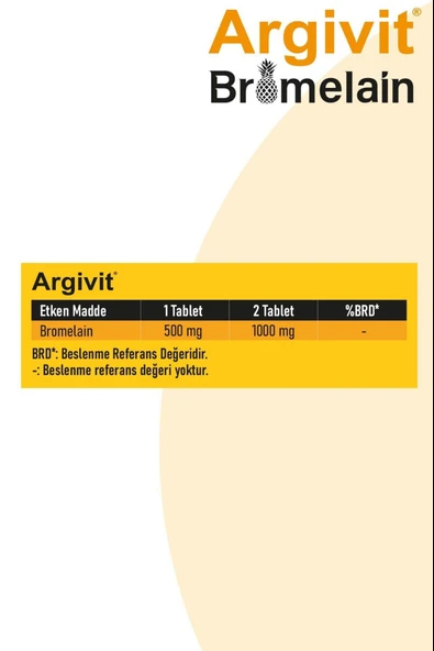 Argivit Bromelain 500 Mg 60 Tablet - Resim 4