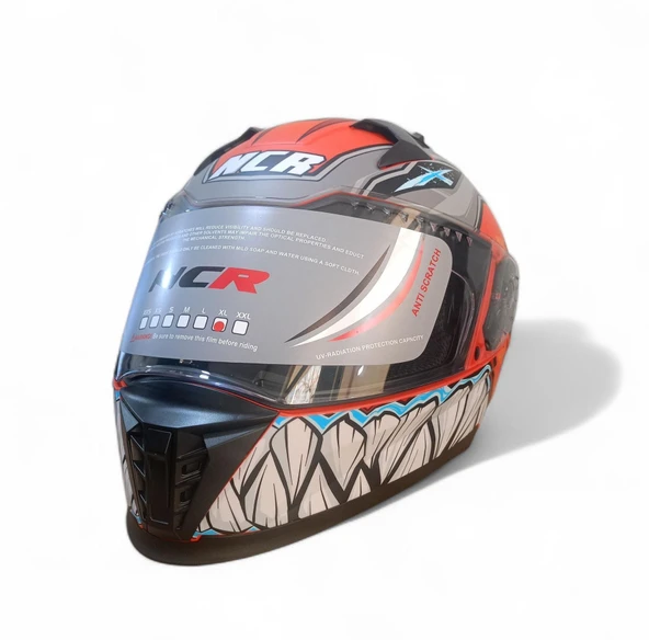 NCR KASK KAPALI VİSÖRLÜ M69 ECE22-06 BELGELİ TURUNCU ürün görseli