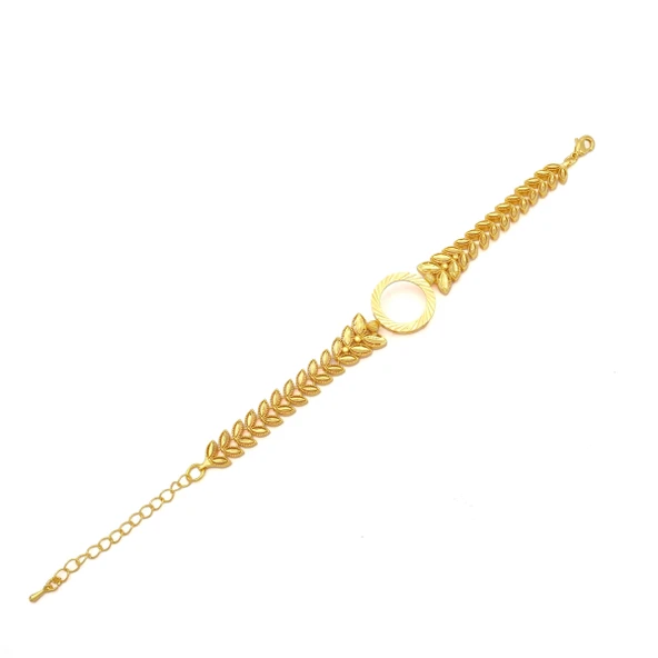 Altın Kaplama İmitasyon Çiçek Desenli Çeyrek Çerçeve Bileklik BLK-1179 ürün görseli