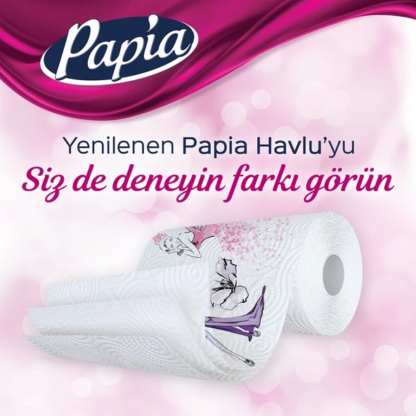 Papia Dekor Kağıt Havlu 12 Rulo - Resim 3