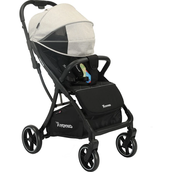 Max Kabin Boy Tek Elle Otomatik Katlanan Pratik Bebek Arabası Autofold Haki Siyah ürün görseli 1