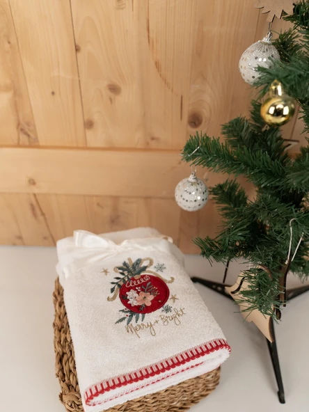 Pamuklu 2'li 50x70 cm Premium Nakışlı Hediyelik Havlu Seti Baveno - Resim 6