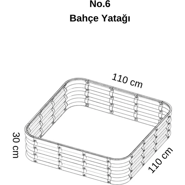 Modüler Yükseltilmiş Bahçe Yatağı Yükseltilmiş Sebze Yatağı No:6 (110X110) Bej - Resim 6
