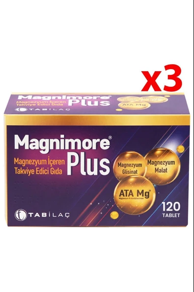 Magnimore Plus 120 Tablet 3 Adet ürün görseli