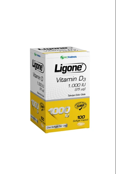 Ligone Vitamin D3 1000 IU Softgel 100 Kapsül ürün görseli