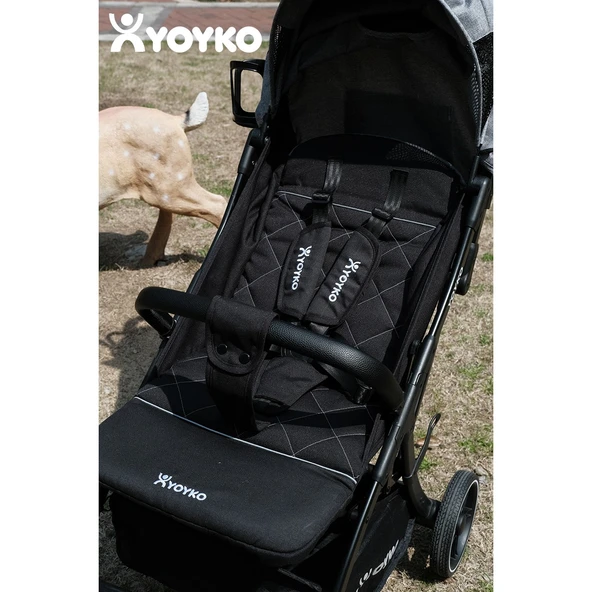 Max Kabin Boy Tek Elle Otomatik Katlanan Pratik Bebek Arabası Autofold Haki Siyah - Resim 4