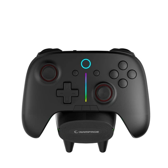 Rampage HYDRA PRO Siyah BT + 2.4 GHz Şarj İstasyonlu PC Gamepad RGB Joypad - Resim 3