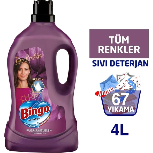 Bingo Onaran Koruma Sıvı Bakım Çamaşır Deterjanı 4 L - Resim 2