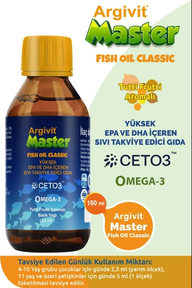 Argivit Master Fish Oil-Balık Yağı 150ml ürün görseli