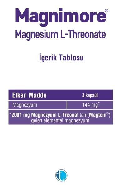 Magnimore Magnesium L-Threonate 90 Kapsül - Resim 3