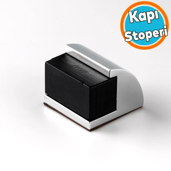 Yapışkanlı Kapı Stoperi Oval Metal Gümüş Krom Kauçuk Başlıklı Durdurucu Güçlü Yapışkanlı Tampon ürün görseli