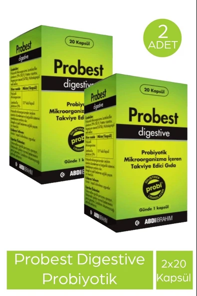 Probest Probiyotik Digestive 20 Kapsül 2 Adet ürün görseli