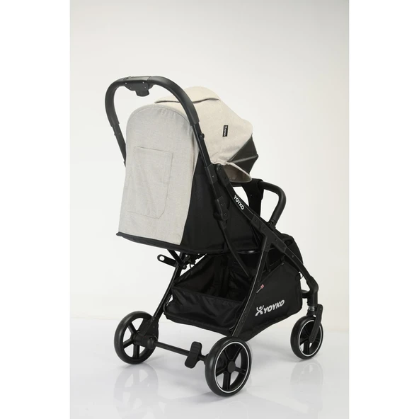 Max Kabin Boy Tek Elle Otomatik Katlanan Pratik Bebek Arabası Autofold Haki Siyah - Resim 12