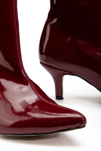 Bordo Rugan Günlük Kadın Çizme - Resim 5