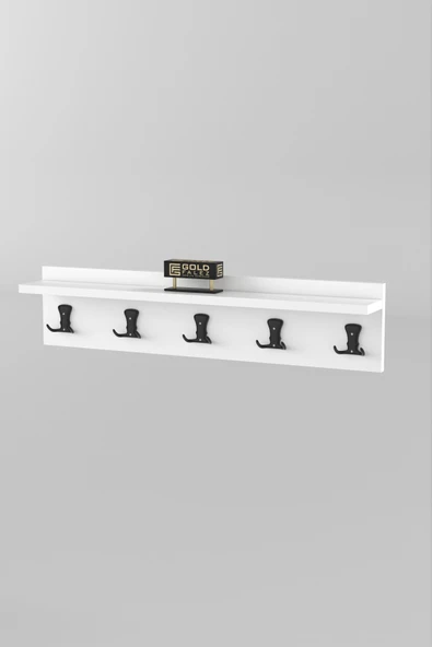 Askılık Duvar Elbise Askılığı Portmanto 80 Cm Beyaz Düz - Resim 6