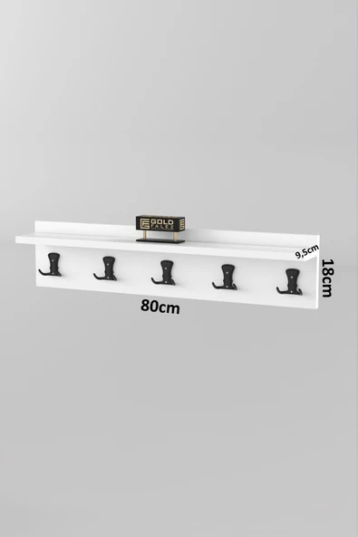 Askılık Duvar Elbise Askılığı Portmanto 80 Cm Beyaz Düz - Resim 4