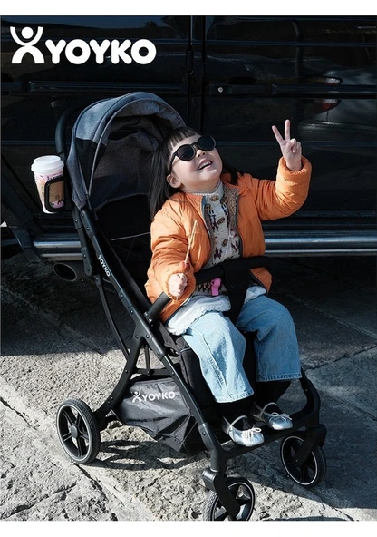 Yoyko Max Kabin Boy Tek Elle Otomatik Katlanan Pratik Autofold Bebek Arabası - Resim 4