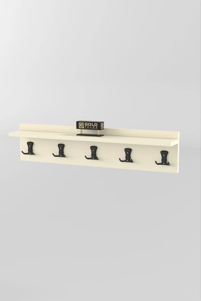 Askılık Duvar Elbise Askılığı Portmanto 80 Cm Krem Düz - Resim 6