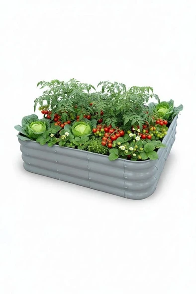 Modüler Yükseltilmiş Bahçe Yatağı Yükseltilmiş Sebze Yatağı No:6 (110X110) Gri ürün görseli 1