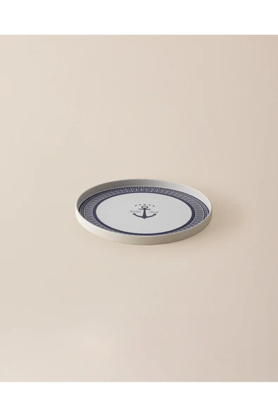 Volet Yuvarlak Sunum Tepsi - Lacivert/Beyaz ürün görseli 1