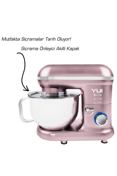 M108 Easy Chef Hamur Yoğurma Makinesi Stand Mikseri Rose Gold - Resim 2