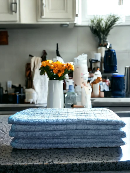 Technow Misclean Mikrofiber Mutfak Temizlik Bezi 40*40 cm Mavi (3 Adet) - Resim 2