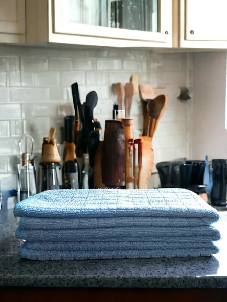 Technow Misclean Mikrofiber Mutfak Temizlik Bezi 40*40 cm Mavi (3 Adet) - Resim 7