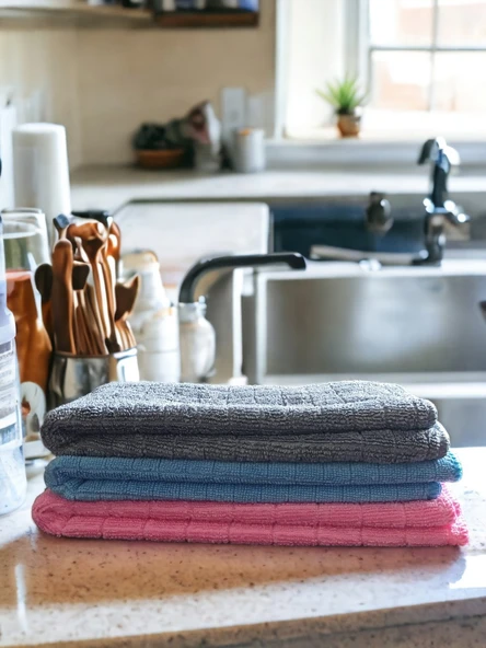 Technow Misclean Mikrofiber Mutfak Temizlik Bezi 40*40 cm 3 Renk (3 Adet) - Resim 3