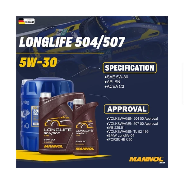 Yüksek Performanslı 2025 Üretimli 5W30 Longlife 504/507 5 LT Motor Yağı ve Motor İç Temizleyici - Resim 2