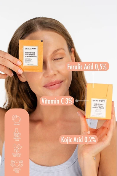 Maruderm Aydınlatıcı Meyve Enzim Toz Peeling 60 gr - Resim 4