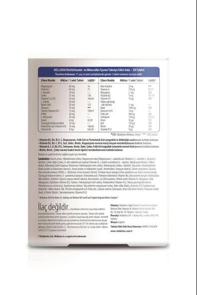Wellman 30 tablet ürün görseli