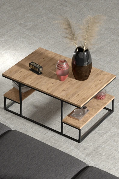 Orta Sehpa Delux Raflı Atlantik Çam - Resim 5